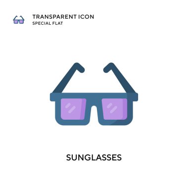 Güneş gözlüğü vektör simgesi. Düz çizim. EPS 10 vektörü.