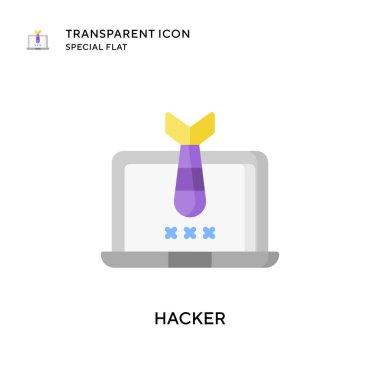 Hacker vektör simgesi. Düz çizim. EPS 10 vektörü.