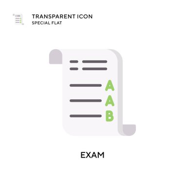 Sınav vektör simgesi. Düz çizim. EPS 10 vektörü.