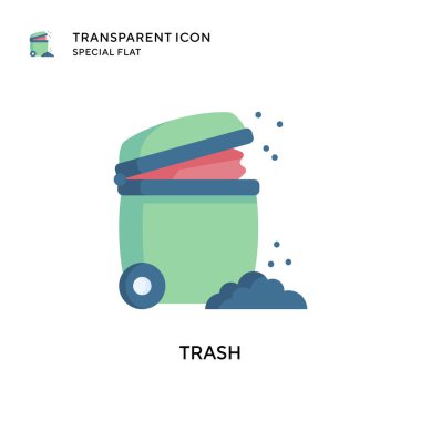 Çöp vektörü simgesi. Düz çizim. EPS 10 vektörü.