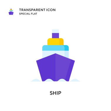 Gemi vektör simgesi. Düz çizim. EPS 10 vektörü.