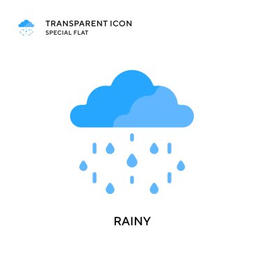 Yağmurlu vektör simgesi. Düz çizim. EPS 10 vektörü.