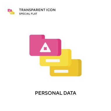 Kişisel veri vektör simgesi. Düz çizim. EPS 10 vektörü.