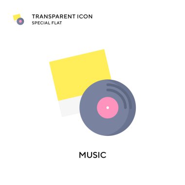 Müzik vektörü simgesi. Düz çizim. EPS 10 vektörü.