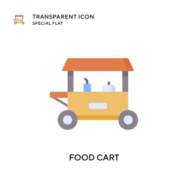 Yemek arabası vektör ikonu. Düz çizim. EPS 10 vektörü.