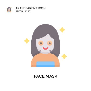 Yüz maskesi vektör simgesi. Düz çizim. EPS 10 vektörü.