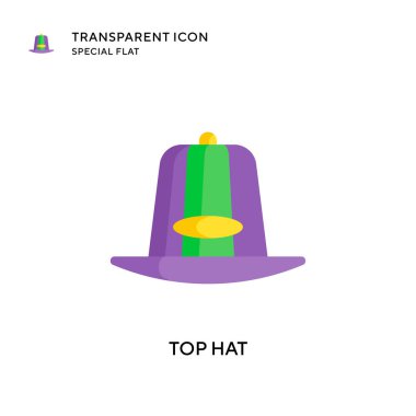 Silindir şapka vektör simgesi. Düz çizim. EPS 10 vektörü.