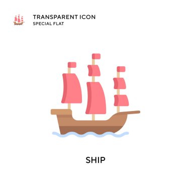 Gemi vektör simgesi. Düz çizim. EPS 10 vektörü.