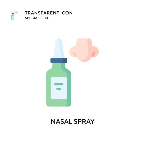 Ícone Vetor Spray Nasal Ilustração Estilo Plano Vetor Eps — Vetor de Stock