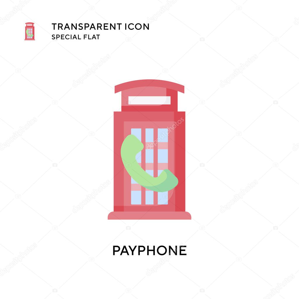 Payphone vector icon. Flat style illustration. EPS 10 vector.