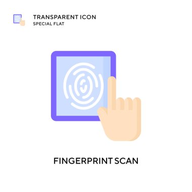 Parmak izi tarama vektör simgesi. Düz çizim. EPS 10 vektörü.