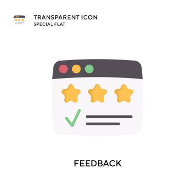 Geri besleme vektör simgesi. Düz çizim. EPS 10 vektörü.