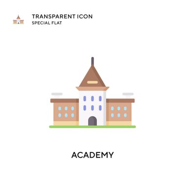 Akademi vektör simgesi. Düz çizim. EPS 10 vektörü.