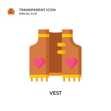 Yelek vektör simgesi. Düz çizim. EPS 10 vektörü.