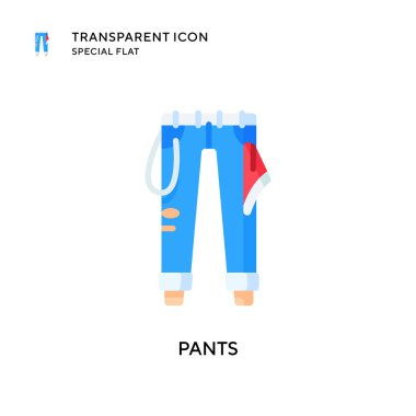 Pantolon vektör simgesi. Düz çizim. EPS 10 vektörü.