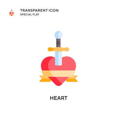 Kalp vektör simgesi. Düz çizim. EPS 10 vektörü.