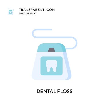 Diş ipi vektör simgesi. Düz çizim. EPS 10 vektörü.