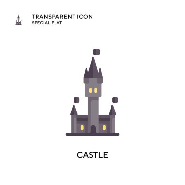 Castle vektör simgesi. Düz çizim. EPS 10 vektörü.