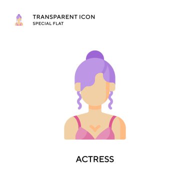 Aktris vektör simgesi. Düz çizim. EPS 10 vektörü.