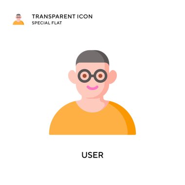 Kullanıcı vektör simgesi. Düz çizim. EPS 10 vektörü.