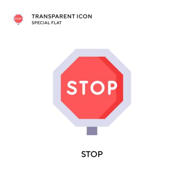 Vektör simgesini durdur. Düz çizim. EPS 10 vektörü.