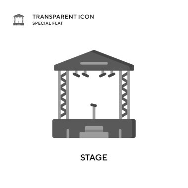 Sahne vektör simgesi. Düz çizim. EPS 10 vektörü.