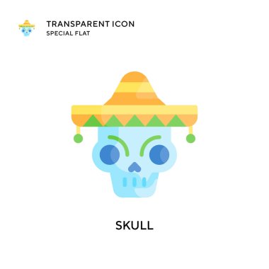 Kafatası vektör simgesi. Düz çizim. EPS 10 vektörü.