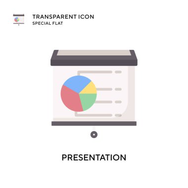 Sunum vektör simgesi. Düz çizim. EPS 10 vektörü.