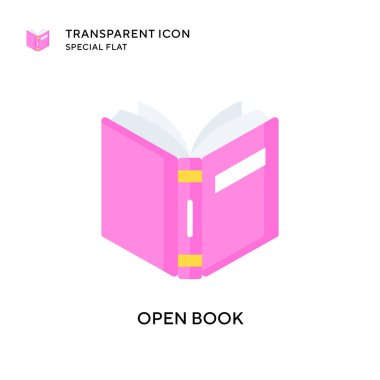 Kitap vektör simgesini aç. Düz çizim. EPS 10 vektörü.