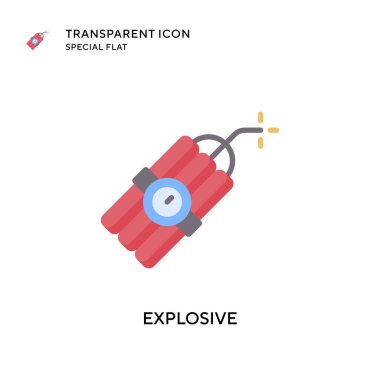 Patlayıcı vektör simgesi. Düz çizim. EPS 10 vektörü.