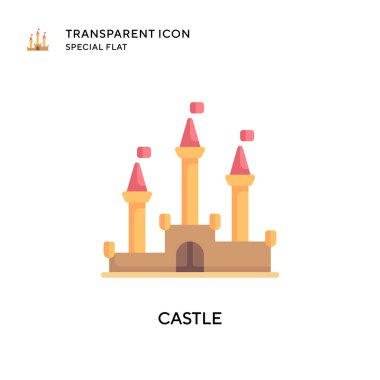 Castle vektör simgesi. Düz çizim. EPS 10 vektörü.