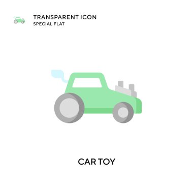 Araba oyuncağı vektör simgesi. Düz çizim. EPS 10 vektörü.