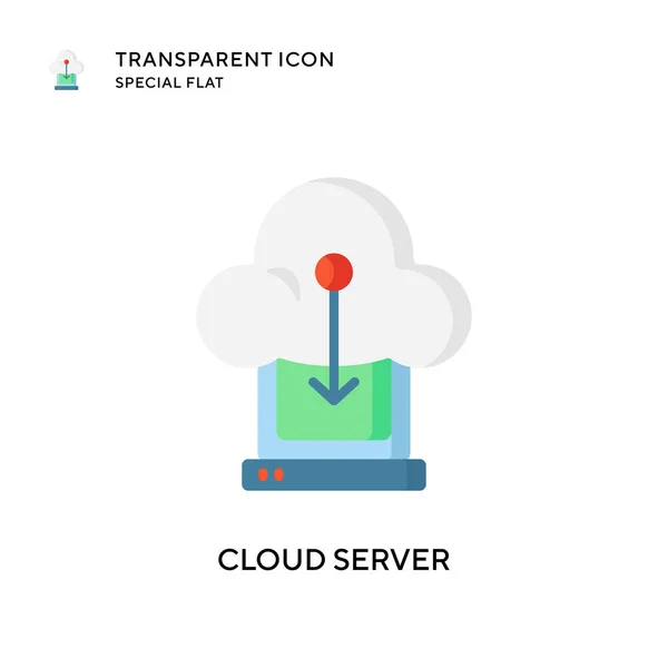 Cloud Server Vector Icoon Platte Stijl Illustratie Eps Vector — Stockvector