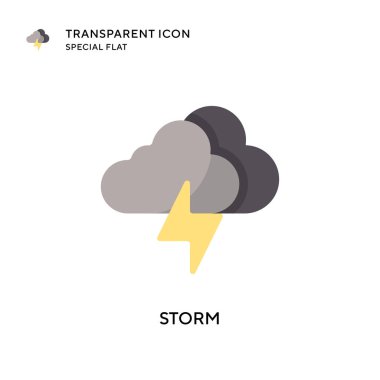 Fırtına vektör simgesi. Düz çizim. EPS 10 vektörü.