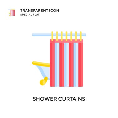 Duş perdesi vektör simgesi. Düz çizim. EPS 10 vektörü.