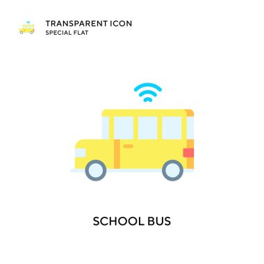 Okul servisi vektör simgesi. Düz çizim. EPS 10 vektörü.