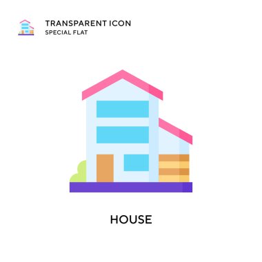 Ev vektör simgesi. Düz çizim. EPS 10 vektörü.