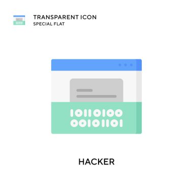 Hacker vektör simgesi. Düz çizim. EPS 10 vektörü.
