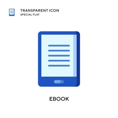 Ebook vektör simgesi. Düz çizim. EPS 10 vektörü.