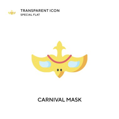 Karnaval maskesi vektör simgesi. Düz çizim. EPS 10 vektörü.