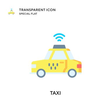 Taksi vektör simgesi. Düz çizim. EPS 10 vektörü.