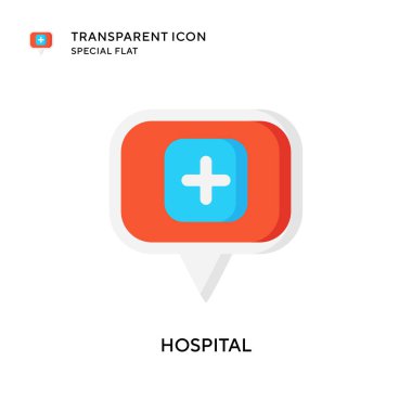 Hastane vektör ikonu. Düz çizim. EPS 10 vektörü.