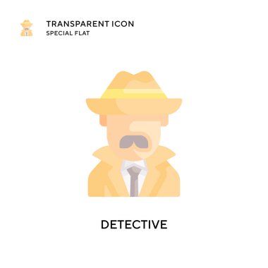 Dedektif vektör ikonu. Düz çizim. EPS 10 vektörü.