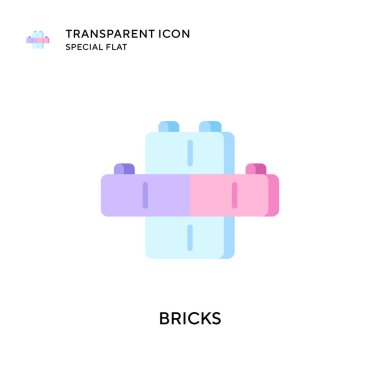 Tuğla vektör simgesi. Düz çizim. EPS 10 vektörü.