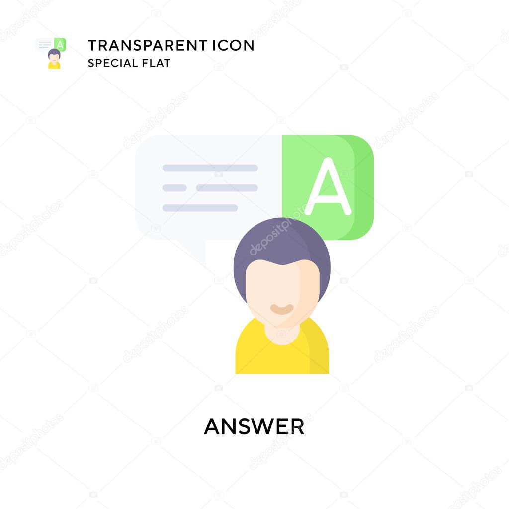 Answer vector icon. Flat style illustration. EPS 10 vector.