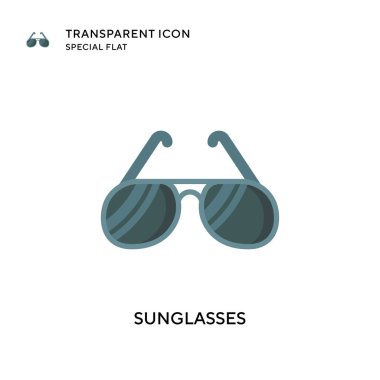 Güneş gözlüğü vektör simgesi. Düz çizim. EPS 10 vektörü.