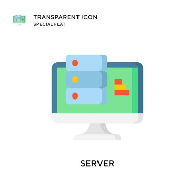 Sunucu vektör simgesi. Düz çizim. EPS 10 vektörü.