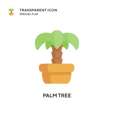 Palmiye ağacı vektör simgesi. Düz çizim. EPS 10 vektörü.