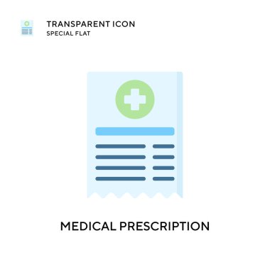 Tıbbi reçeteli vektör ikonu. Düz çizim. EPS 10 vektörü.