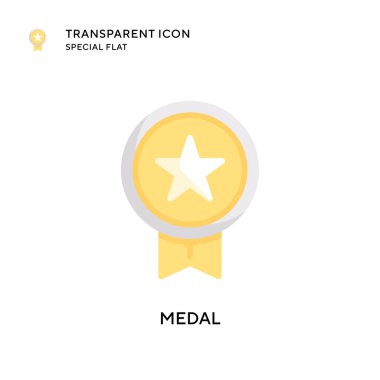 Madalya vektör simgesi. Düz çizim. EPS 10 vektörü.